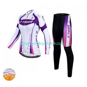 Femme Tenue Cycliste Manches Longues et Collant Long Hiver Thermal Fleece X-Tiger N002